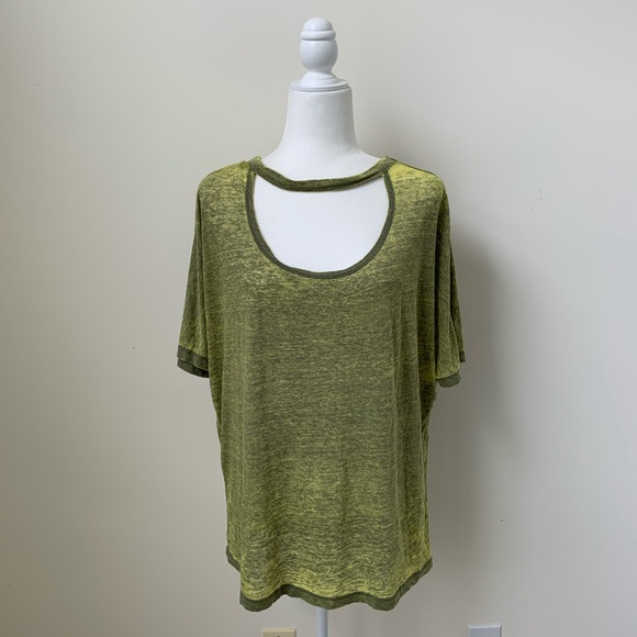 Forever 21 Oversized Green Burn Out Wash Tee Shirt - Picture 5 of 5